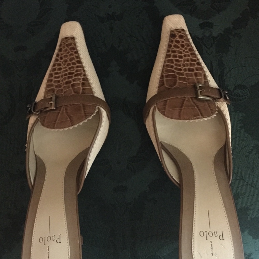 Paola 2 tone mules- never worn